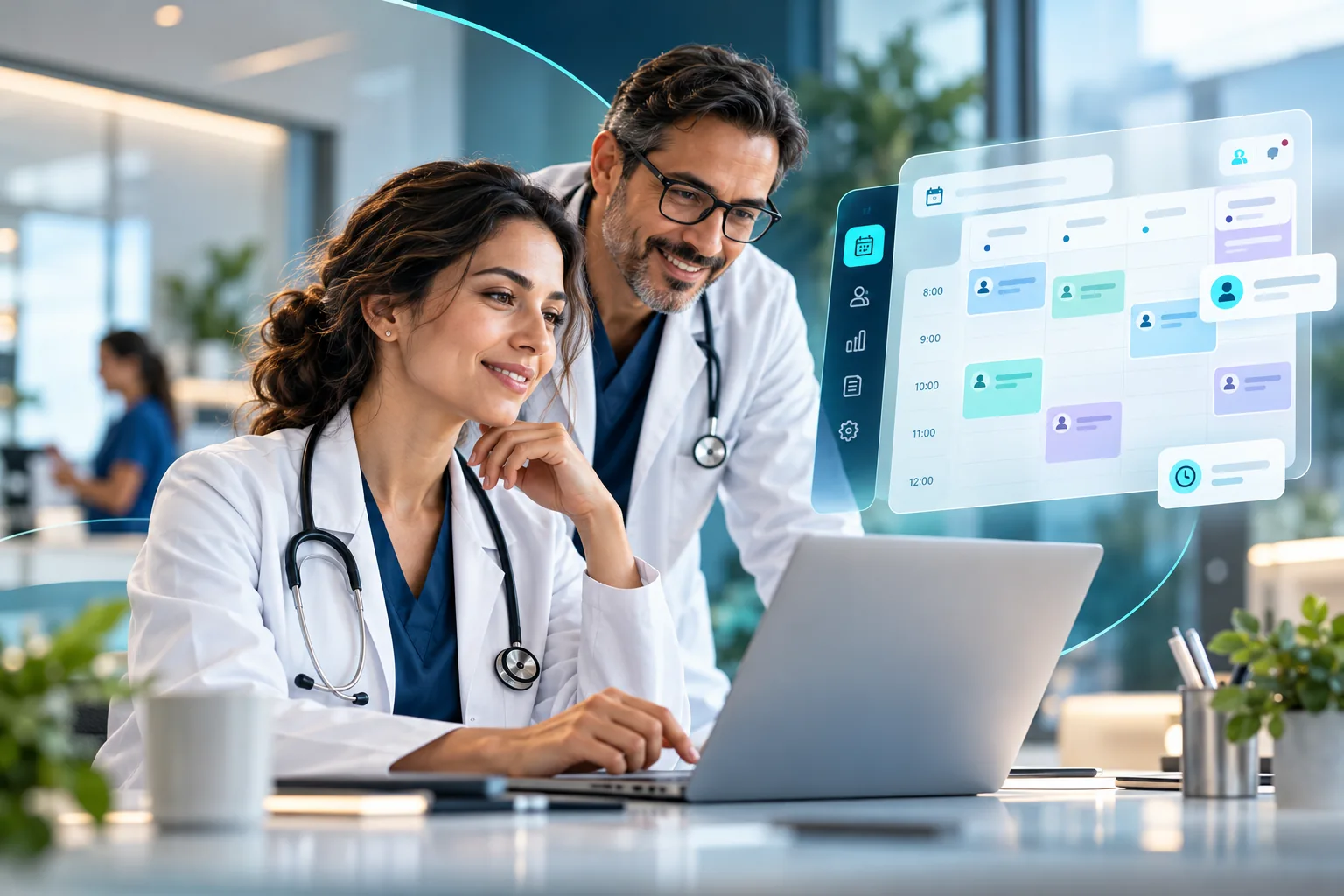 Profesionales médicos coordinando sus agendas (imagen conceptual)